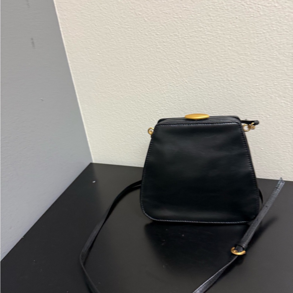 Vintage American leather Co crossbow clutch & shoulder Bag black